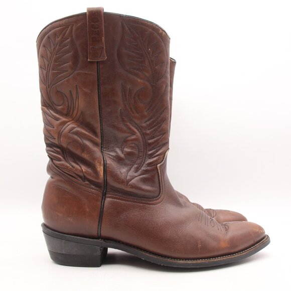 Red Wing Boots Pecos Men's 14 D Work Cowboy Boots Pull On Brown Leather 9801 - Picture 1 of 12